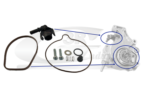 3RG Reperationssæt, vacuumpumpe (bremsesystem) 74207 for CITROËN PEUGEOT FIAT LANCIA MITSUBISHI