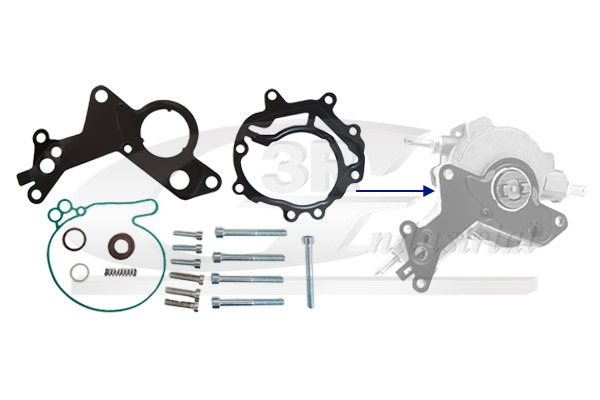 3RG Reperationssæt, vacuumpumpe (bremsesystem) 74709 for FORD SEAT SKODA AUDI VW