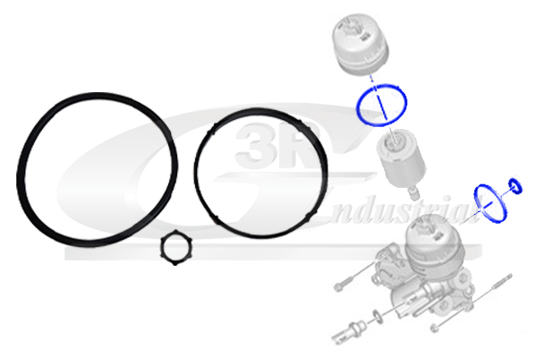 3RG Pakning, oliefilter 36208 for FIAT PEUGEOT