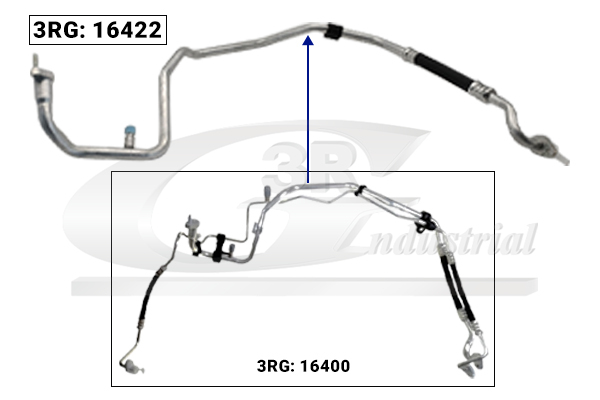 3RG Høj-/lavtryksslange, klimaanlæg 16422 for PEUGEOT CITROËN TOYOTA