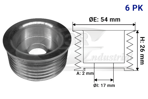 3RG Remskive, generator 10224 for TOYOTA PEUGEOT FIAT