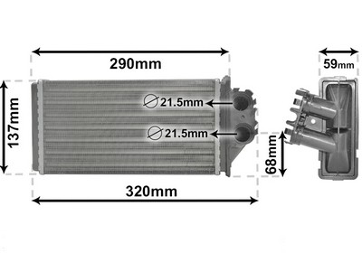 VAN WEZEL Varmeelement, kabinevarme 40006228 for PEUGEOT