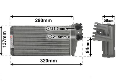 VAN WEZEL Varmeelement, kabinevarme 40006227 for PEUGEOT