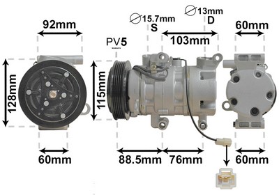 VAN WEZEL Kompressor, klimaanlæg 2700k251 for MAZDA