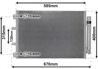 VAN WEZEL Kondensor, klimaanlæg 18005487 for FORD