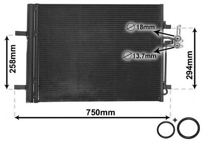 VAN WEZEL Kondensor, klimaanlæg 18005427 for FORD VOLVO