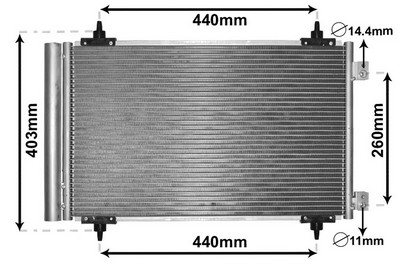 VAN WEZEL Kondensor, klimaanlæg 09005263 for FIAT CITROËN/PEUGEOT