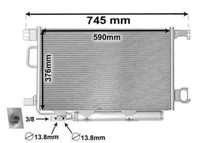 VAN WEZEL Kondensor, klimaanlæg 30005435 for MERCEDES-BENZ