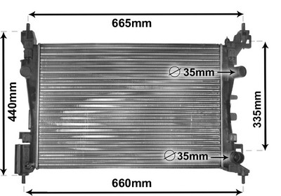 VAN WEZEL Køler, motorkøling 37002408 for OPEL