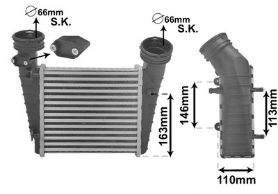 VAN WEZEL Ladeluftkøler 58004238 for VW