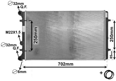 VAN WEZEL Køler, motorkøling 03002129 for AUDI VW VAG SEAT SKODA