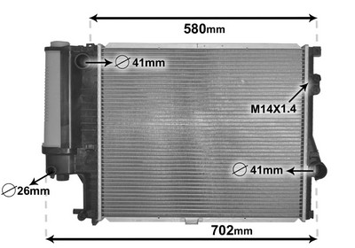 VAN WEZEL Køler, motorkøling 06002186 for BMW
