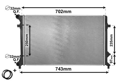 VAN WEZEL Køler, motorkøling 58002205 for SEAT SKODA VW