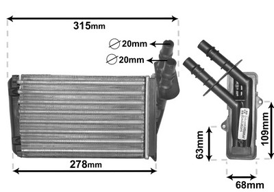 VAN WEZEL Varmeelement, kabinevarme 43006228 for RENAULT