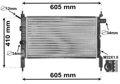 VAN WEZEL Køler, motorkøling 37002023 for OPEL