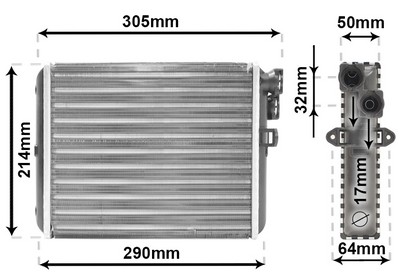 VAN WEZEL Varmeelement, kabinevarme 59006110 for VOLVO