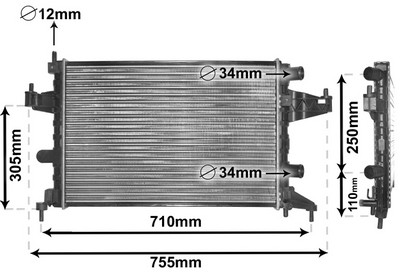 VAN WEZEL Køler, motorkøling 37002303 for OPEL VAUXHALL