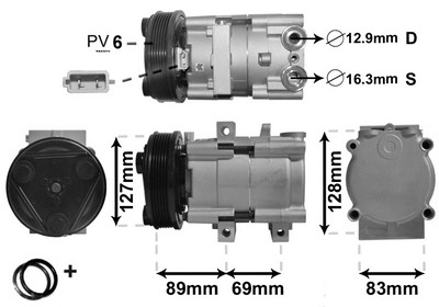 VAN WEZEL Kompressor, klimaanlæg 1800k322 for FORD