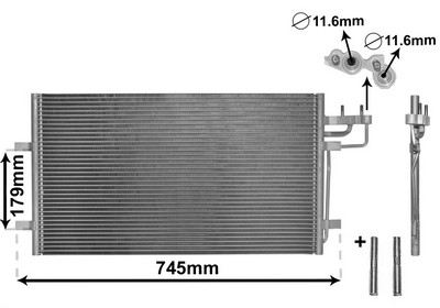 VAN WEZEL Kondensor, klimaanlæg 18005367 for FORD