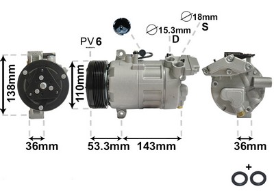 VAN WEZEL Kompressor, klimaanlæg 0600k321 for BMW