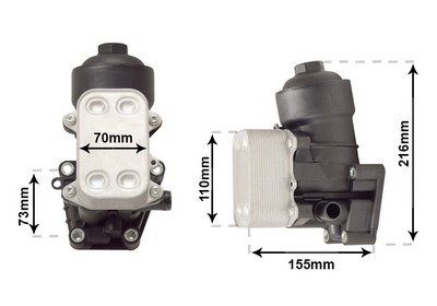 VAN WEZEL Oliekøler, motorolie 58013721 for VW