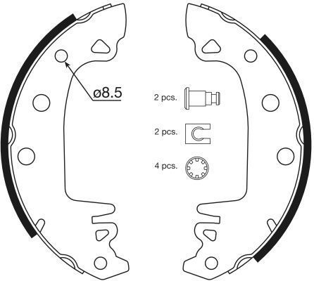 A.B.S. Bremsebakkesæt 8111 for PEUGEOT ARO ALFAROME/FIAT/LANCI RENAULT TALBOT DACIA