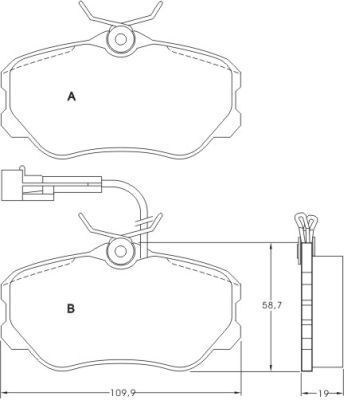 A.B.S. Bremseklodser 36655 for LANCIA FIAT ALFAROME/FIAT/LANCI