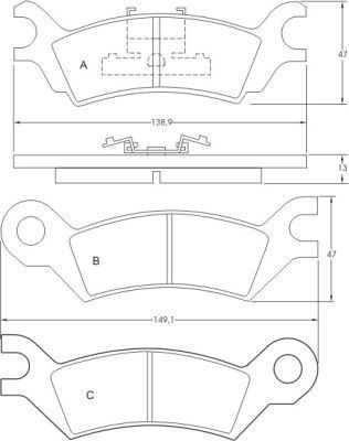 A.B.S. Bremseklodser 36502 for MAZDA