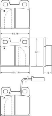 A.B.S. Bremseklodser 36821 for ALFAROME/FIAT/LANCI