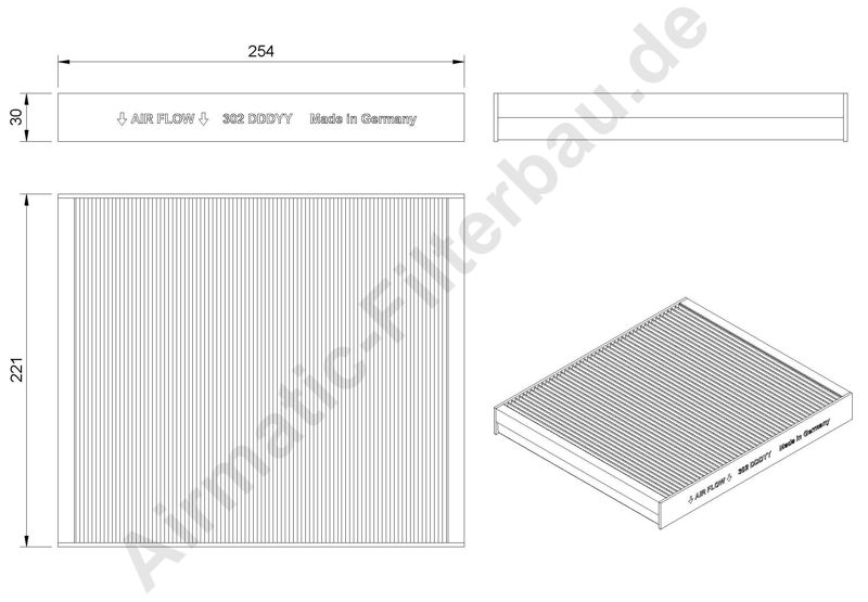 AIRMATIC FILTERBAU Kabineluftfilter if0301 for CITROËN