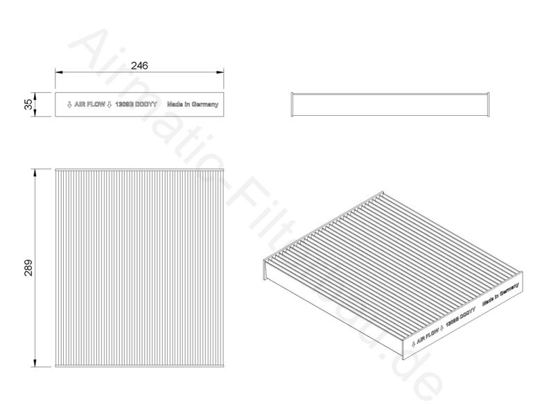 AIRMATIC FILTERBAU Kabineluftfilter if1309b for VOLVO