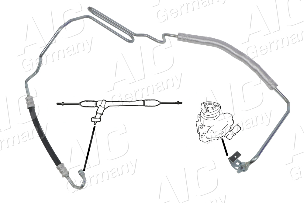 AIC Hydraulikslange, styretøj 54954 fra hydraulikpumpe til tandstang for VAG
