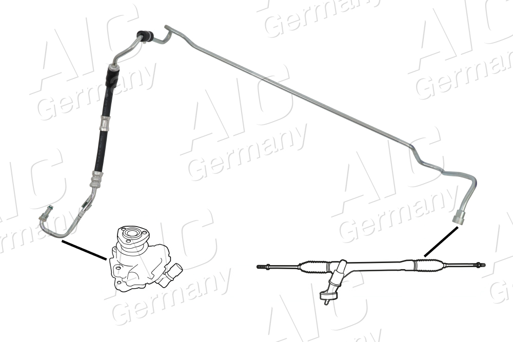 AIC Hydraulikslange, styretøj 54946 fra hydraulikpumpe til tandstang for SAAB