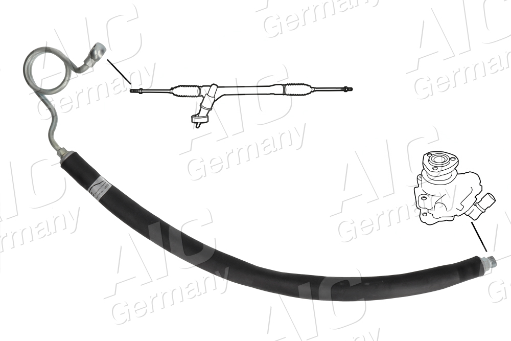 AIC Hydraulikslange, styretøj 54950 fra hydraulikpumpe til tandstang for AUDI
