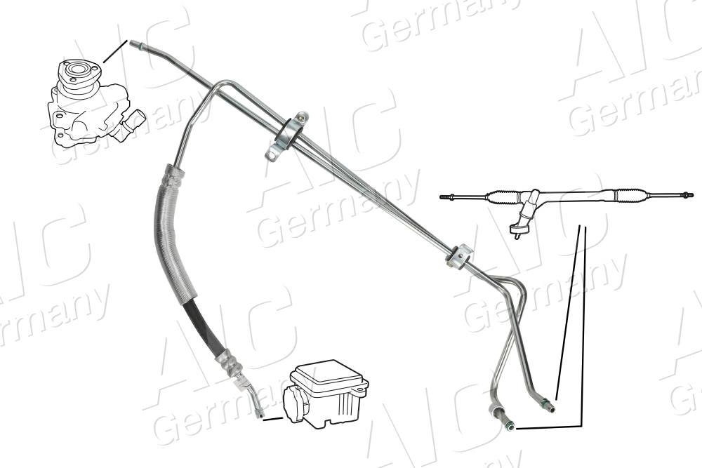 AIC Hydraulikslange, styretøj 54986 fra ekspansionsbeholder efter hydraulikpumpe for FORD