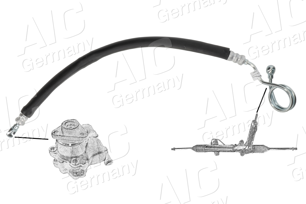 AIC Hydraulikslange, styretøj 54998 fra hydraulikpumpe til tandstang for AUDI