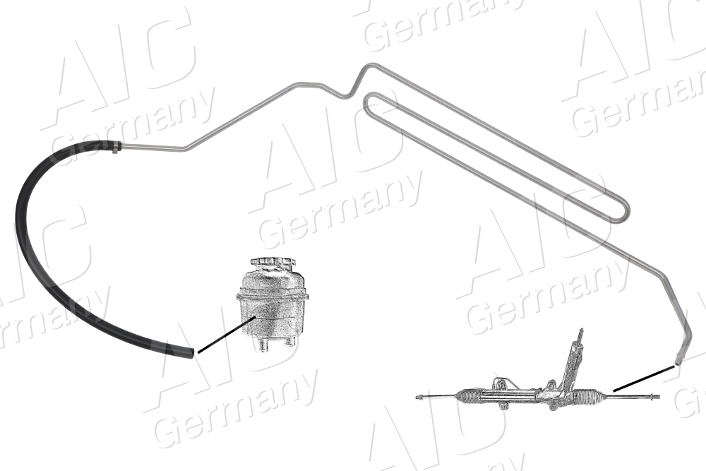 AIC Hydraulikslange, styretøj 57164 fra tandstang efter ekspansionsbeholder for FORD