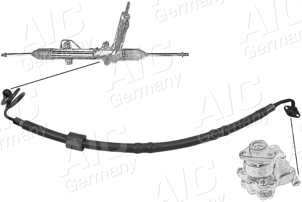 AIC Hydraulikslange, styretøj 58285 fra hydraulikpumpe til tandstang for VAG