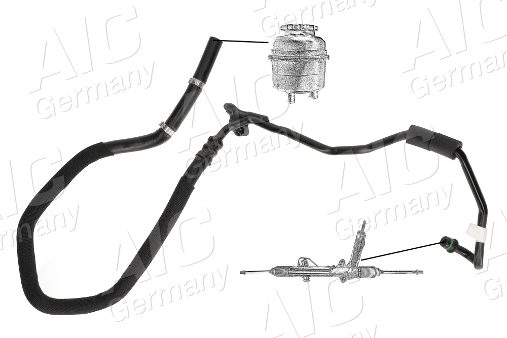 AIC Hydraulikslange, styretøj 58289 fra tandstang efter ekspansionsbeholder for VAG