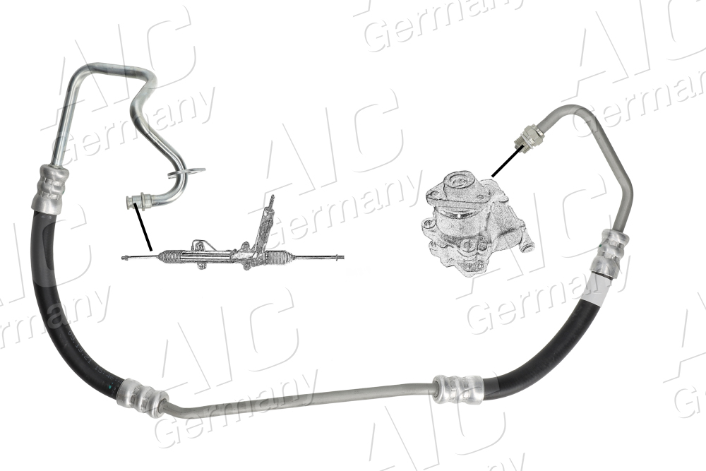 AIC Hydraulikslange, styretøj 58408 fra hydraulikpumpe til tandstang for FORD