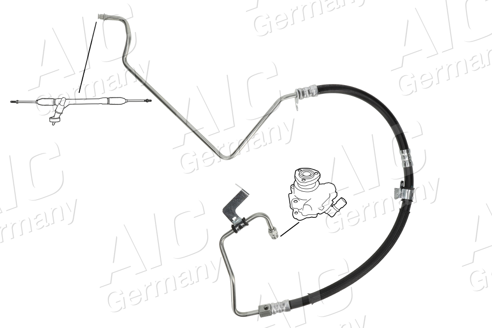 AIC Hydraulikslange, styretøj 58539 fra hydraulikpumpe til tandstang for FORD