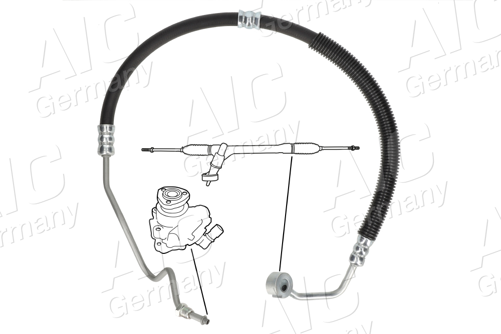 AIC Hydraulikslange, styretøj 58556 fra hydraulikpumpe til tandstang for HYUNDAI