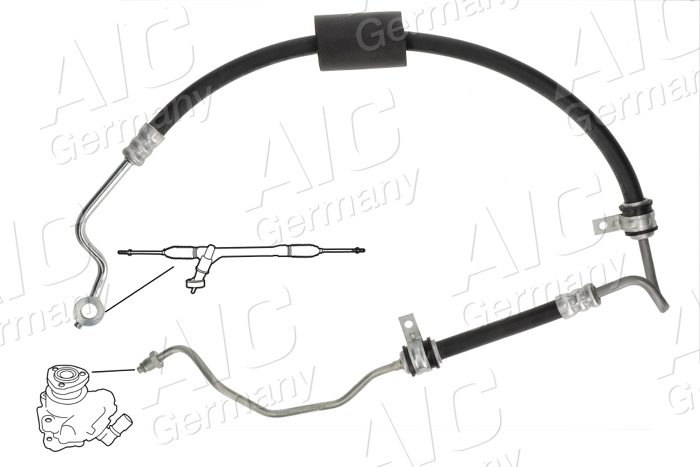 AIC Hydraulikslange, styretøj 58579 fra hydraulikpumpe til tandstang for HYUNDAI