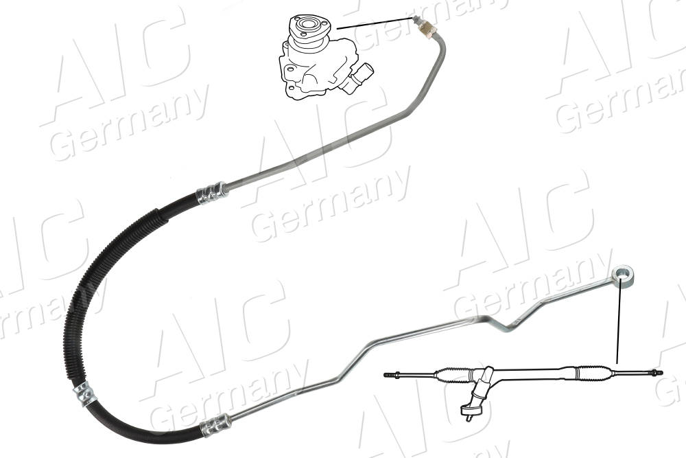 AIC Hydraulikslange, styretøj 58584 fra hydraulikpumpe til tandstang for VAG