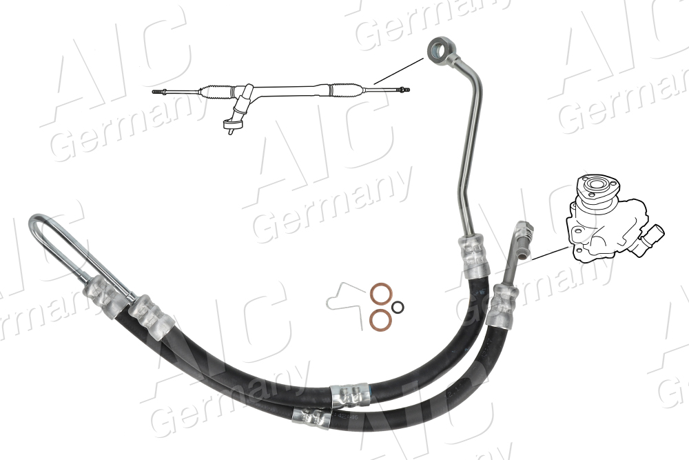 AIC Hydraulikslange, styretøj 58603 fra hydraulikpumpe til tandstang for BMW