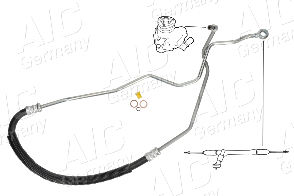 AIC Hydraulikslange, styretøj 58623 fra hydraulikpumpe til tandstang for VAG