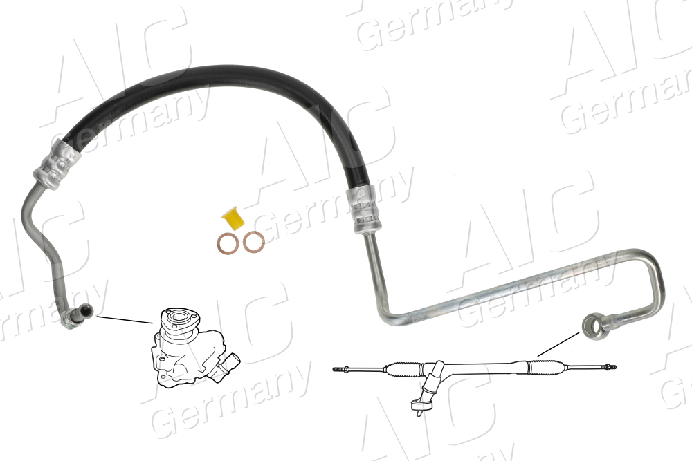 AIC Hydraulikslange, styretøj 58625 fra hydraulikpumpe til tandstang for VOLVO