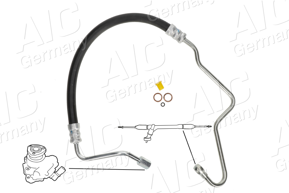 AIC Hydraulikslange, styretøj 58628 fra hydraulikpumpe til tandstang for SUBARU