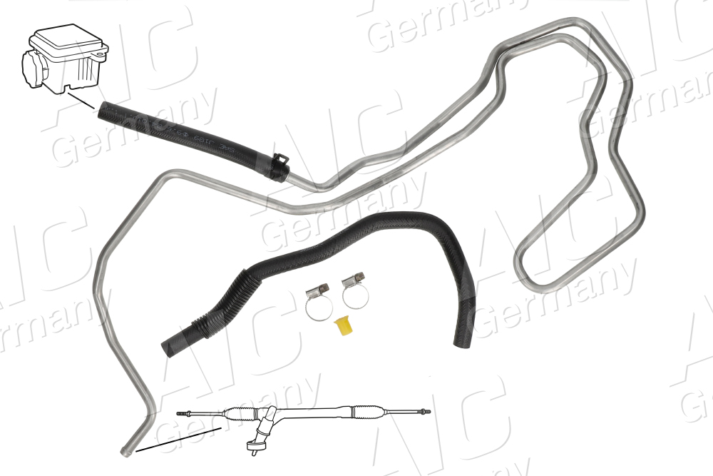 AIC Hydraulikslange, styretøj 58696 fra tandstang efter ekspansionsbeholder for TOYOTA