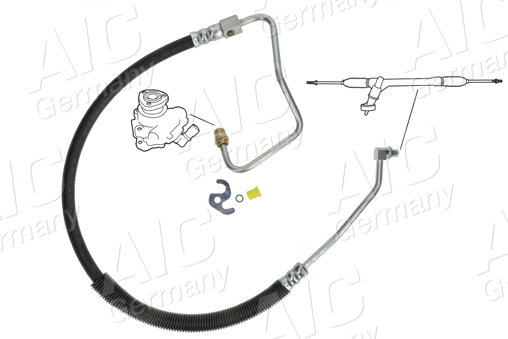 AIC Hydraulikslange, styretøj 58725 fra hydraulikpumpe til tandstang for FORD